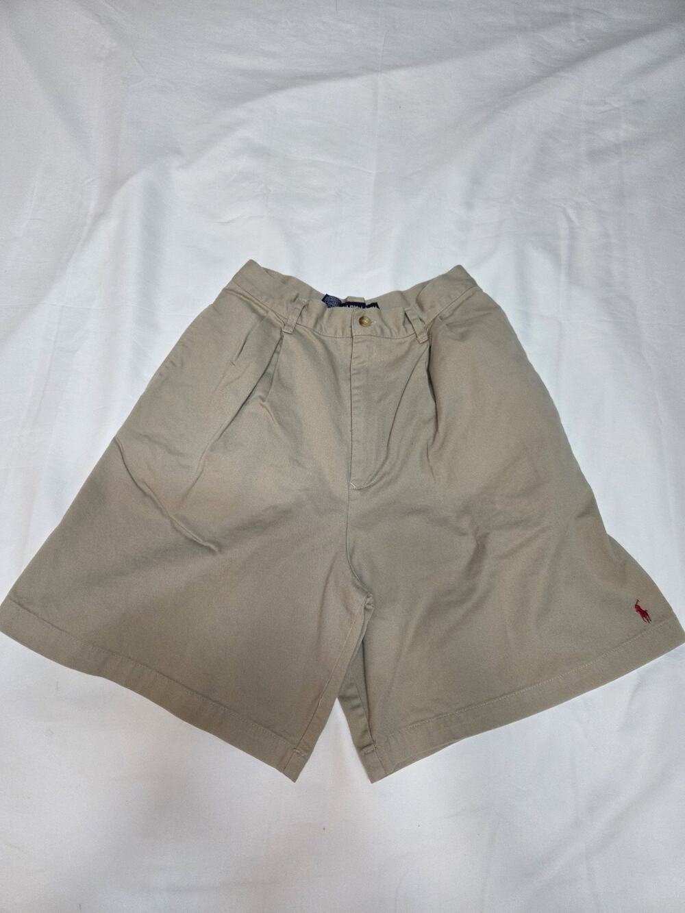 Vintage Polo Sport Ralph Lauren Women's Size 8 Khaki Pleated Chino Shorts 90s
